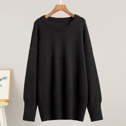 Casual Solid Color Sweater Comfortable Knit Pullover