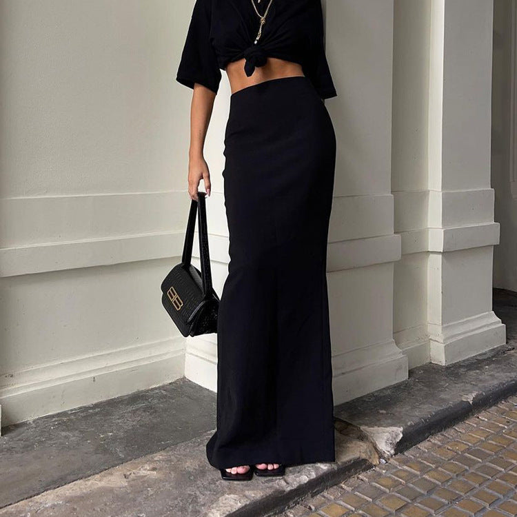 Fashionable Black Bodycon Maxi Skirt for Women
