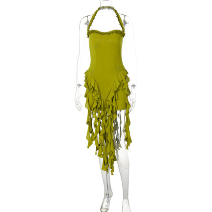New Sexy Halter Neck Sleeveless Backless Bodycon Dress