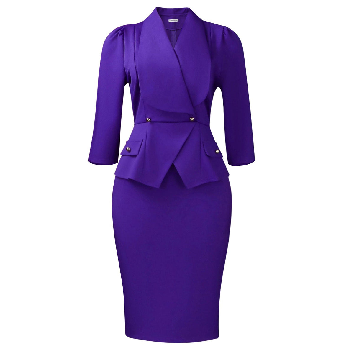 Elegant High Neck Dress With Midi Length