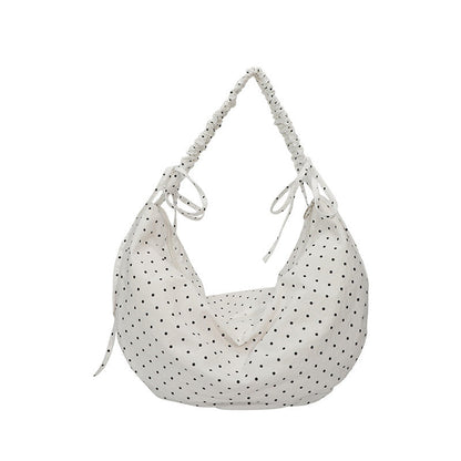 Casual Dotted Doughnut Bag Soft Canvas Shoulder Bag