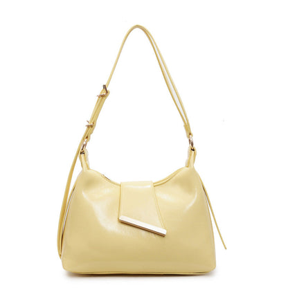 Minimalist Women's Shoulder Bag with Unique Closure Design