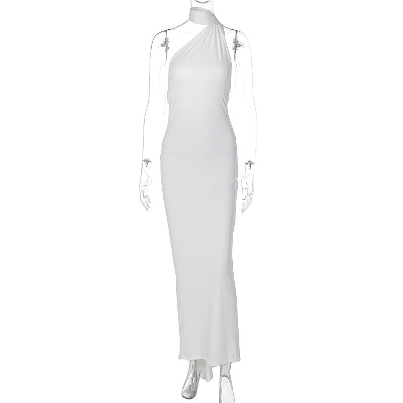 Summer New Sexy Backless Ruched Midi Dress