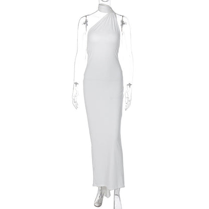 Summer New Sexy Backless Ruched Midi Dress