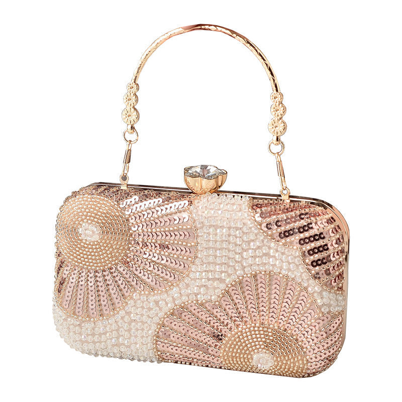 Beaded Pearl Evening Clutch Handbag for Women
