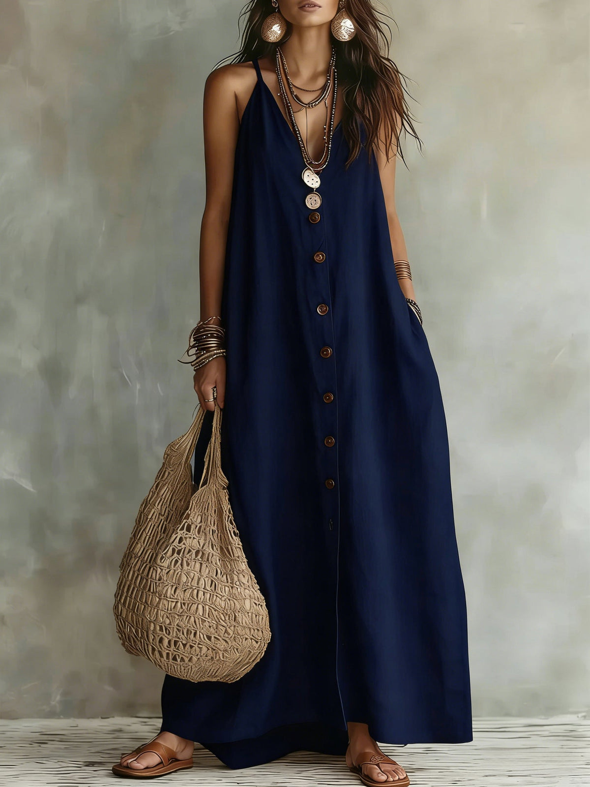 🌿 Boho Linen Maxi Dress: Effortless Summer Style