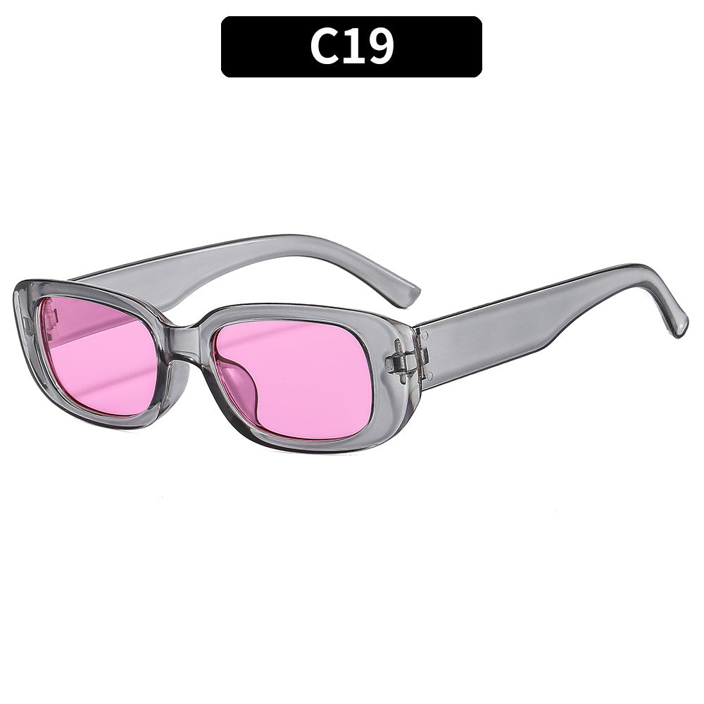 Trendy Square Frame Sunglasses Pink Lens Stylish Women's Eyewear