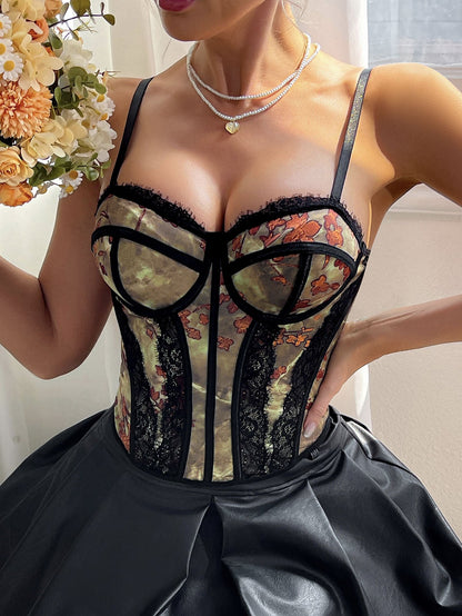 Sleeveless Sexy Lace-Up Crop Top With Underwire