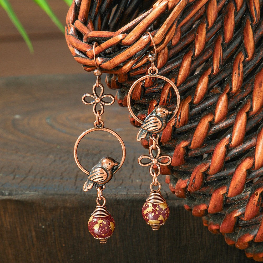 Elegant Vintage Leaf Dangle Earrings Zinc Alloy Art Design