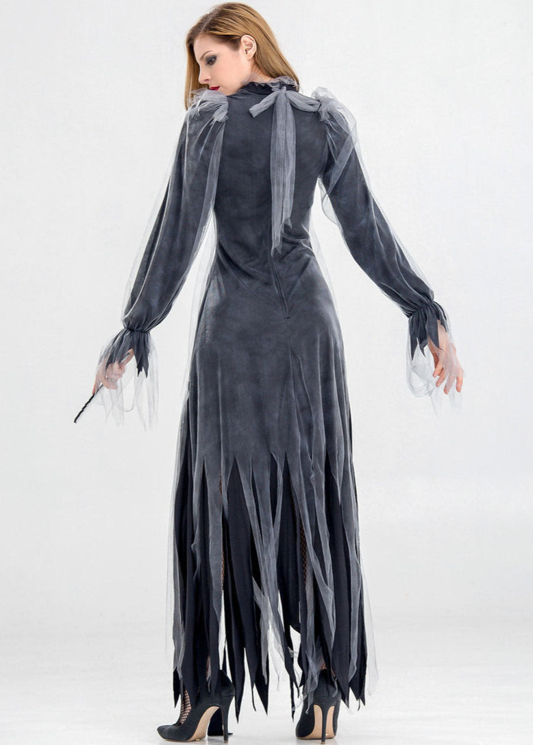 Haunted Wedding Dress Gray Sheer Fabric