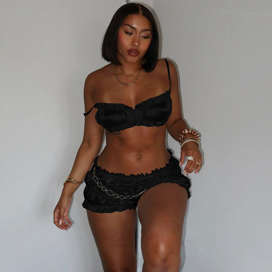 Slim Fit Sexy Strapless Romper Set