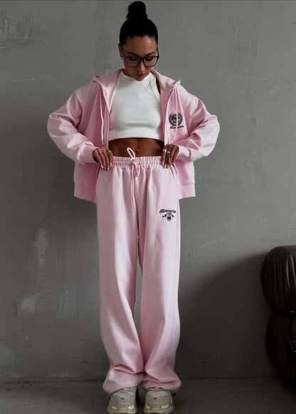 Cotton Blend Hoodie And Wide Leg Lounge Set