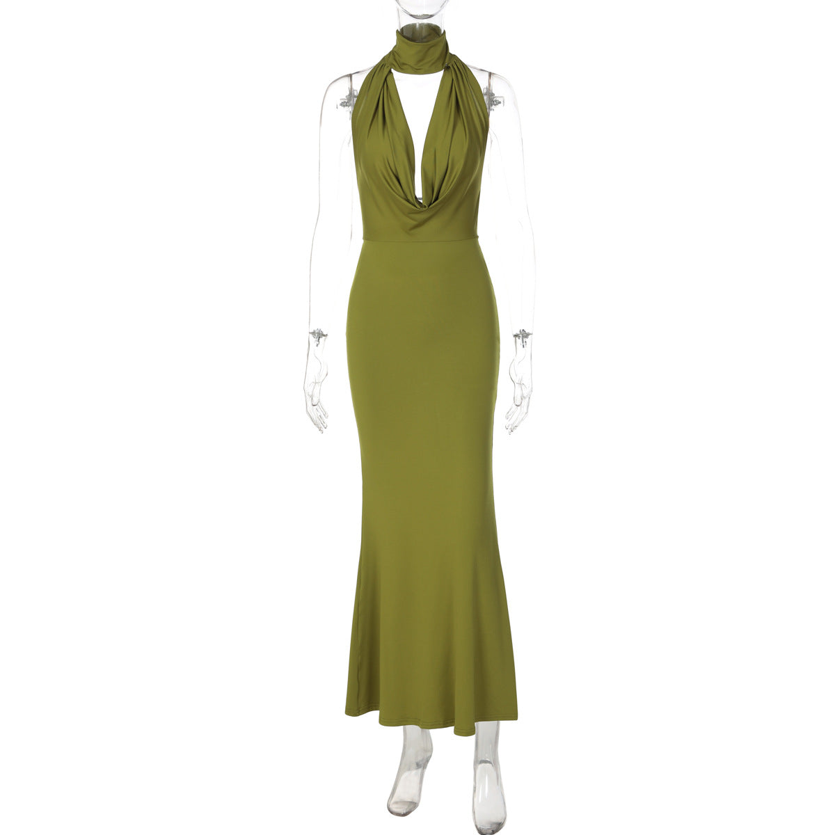 Backless Hollow Out Bodycon Dress Elegant Party Wear