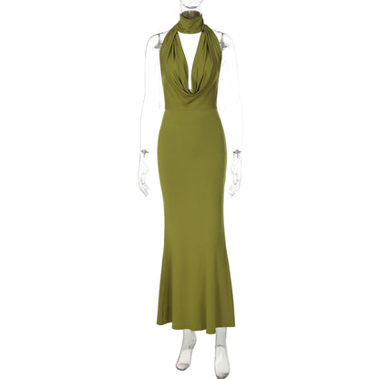 Backless Hollow Out Bodycon Dress Elegant Party Wear
