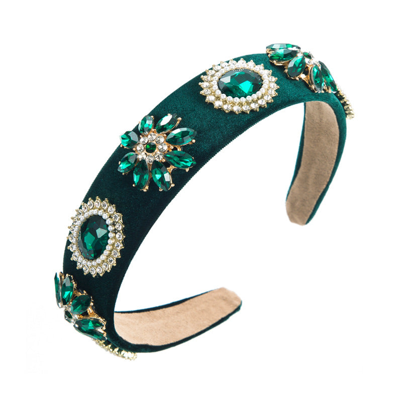 Baroque Pearl Headband with Rhinestones for Women