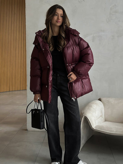 Hooded Zipper Cotton Jacket Slim Fit Casual Coat