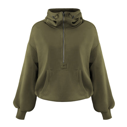 Trendy Color Block Hooded Sweatshirt Comfortable Casual Top