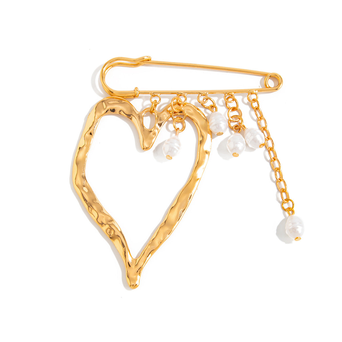 Exaggerated Liquid Lava Heart Pendant Brooch With Decorative Features