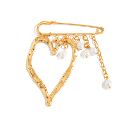 Exaggerated Liquid Lava Heart Pendant Brooch With Decorative Features