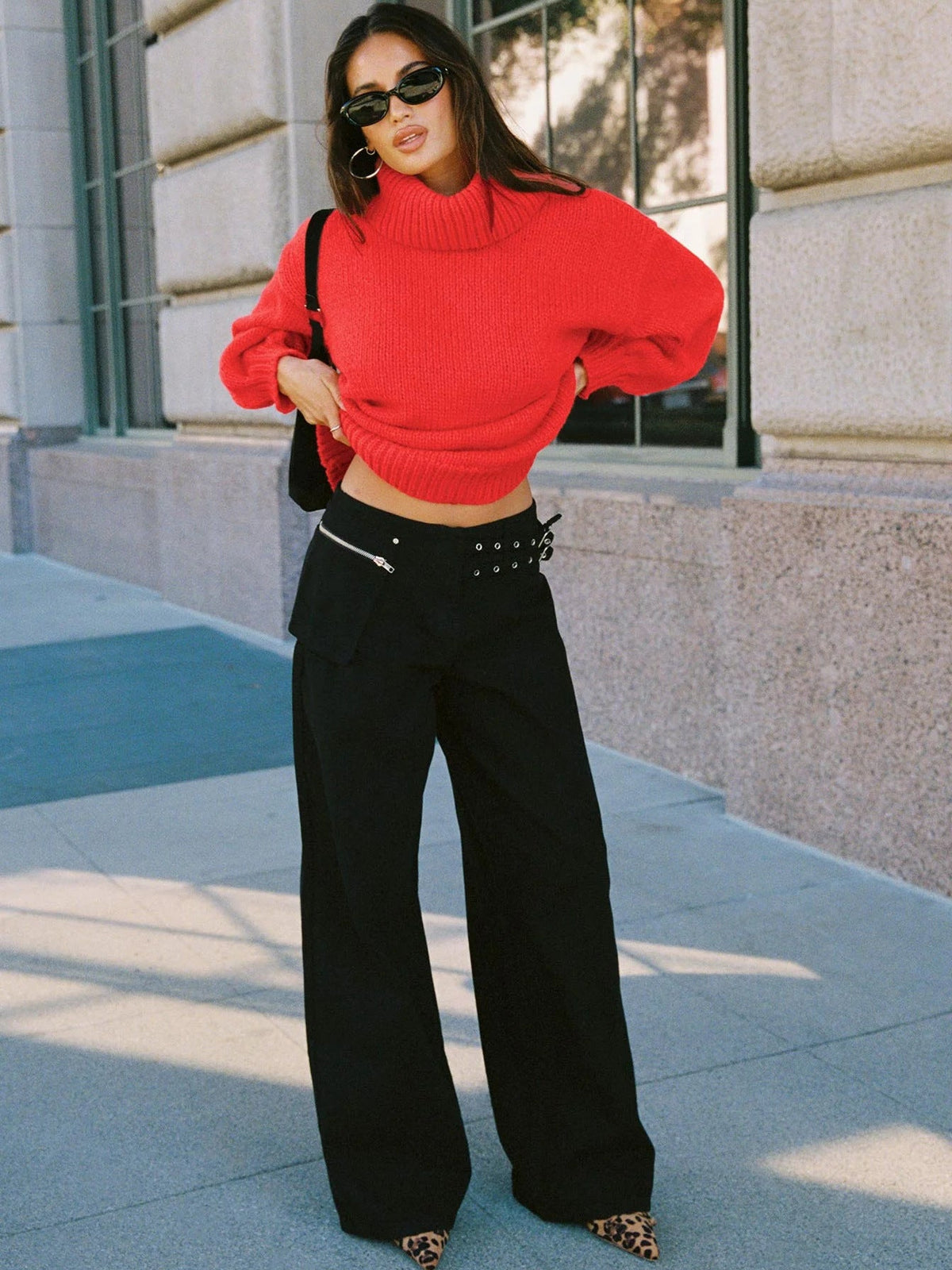 Trendy Women's Casual Wide-Leg Pants with Side Pockets