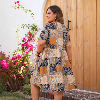 Bohemian Maxi Dress With 3D Pattern Elegant Casual