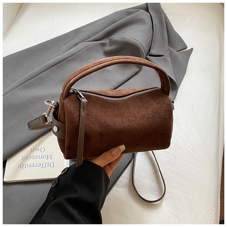 Retro Suede Handheld Pillow Bag Casual Shoulder Bag