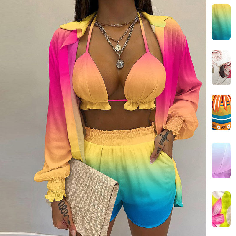 Women's Stylish Floral Print Tank Top and Shorts Set