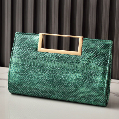 Classic Leather Clutch Bag Crocodile Pattern PU Evening Purse