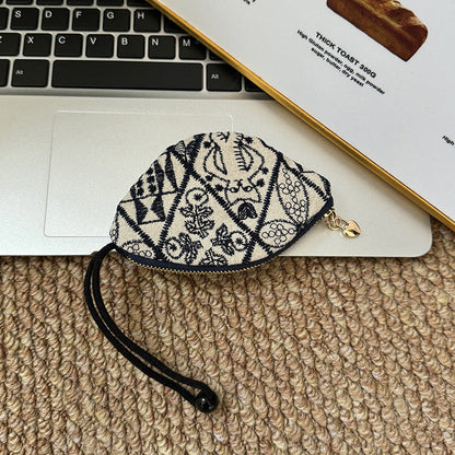 Minimalist Embroidered Mini Coin Purse Wallets