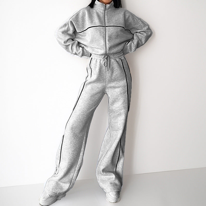 Women's Casual Hoodie Set Solid Color Polyester All-Season Activewear