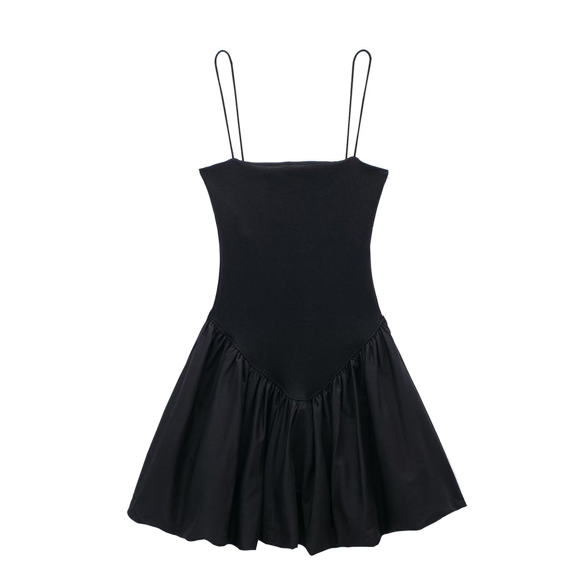 Solid Color Sleeveless Spaghetti Strap Dress