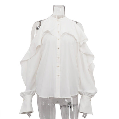 Trendy French-Inspired Ruffle Sleeve Blouse
