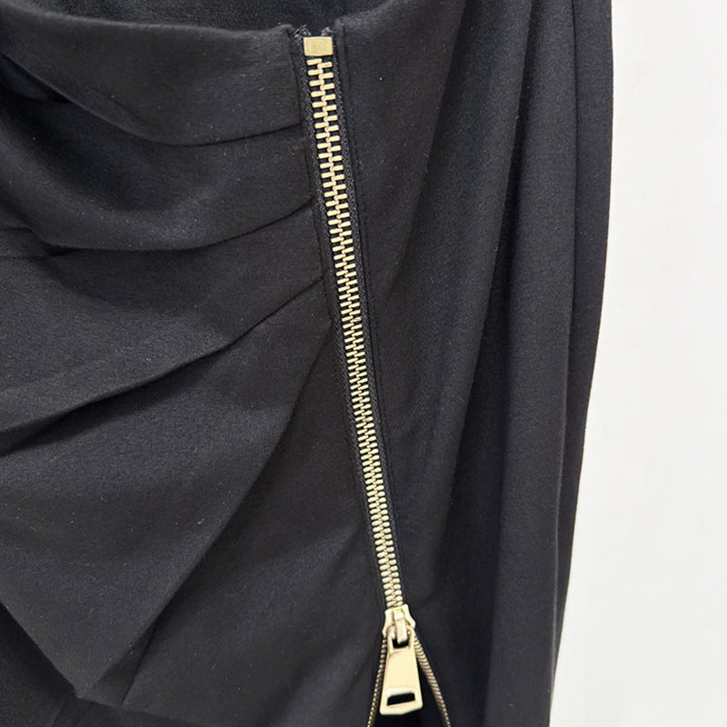 Elegant Sleeveless Zip Front Maxi Dress