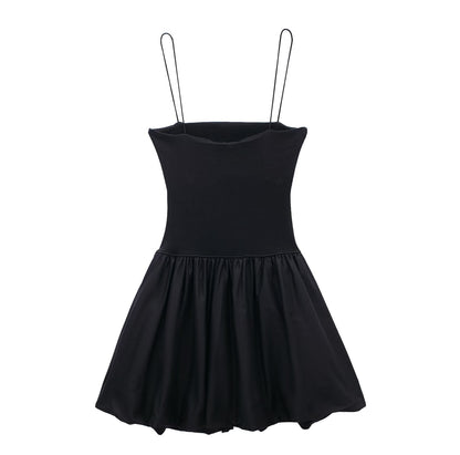 Solid Color Sleeveless Spaghetti Strap Dress