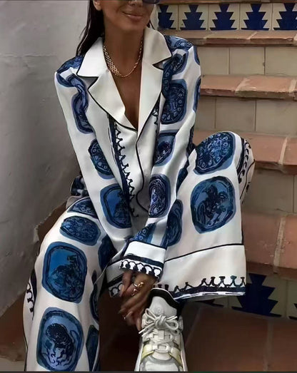 Stylish Casual Long Sleeve Shirt And Pants Set