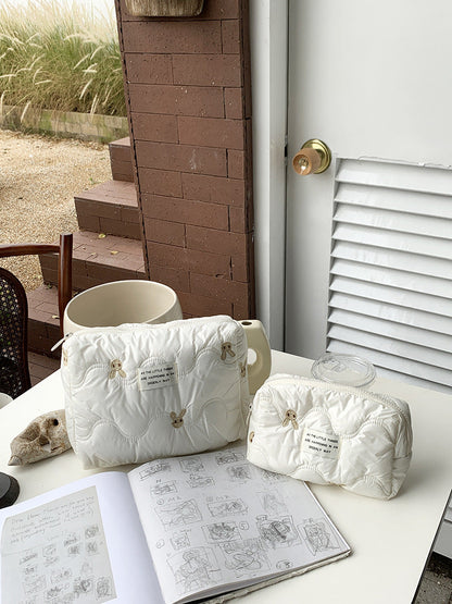 Embroidered Rabbit Cartoon Cosmetic Bag