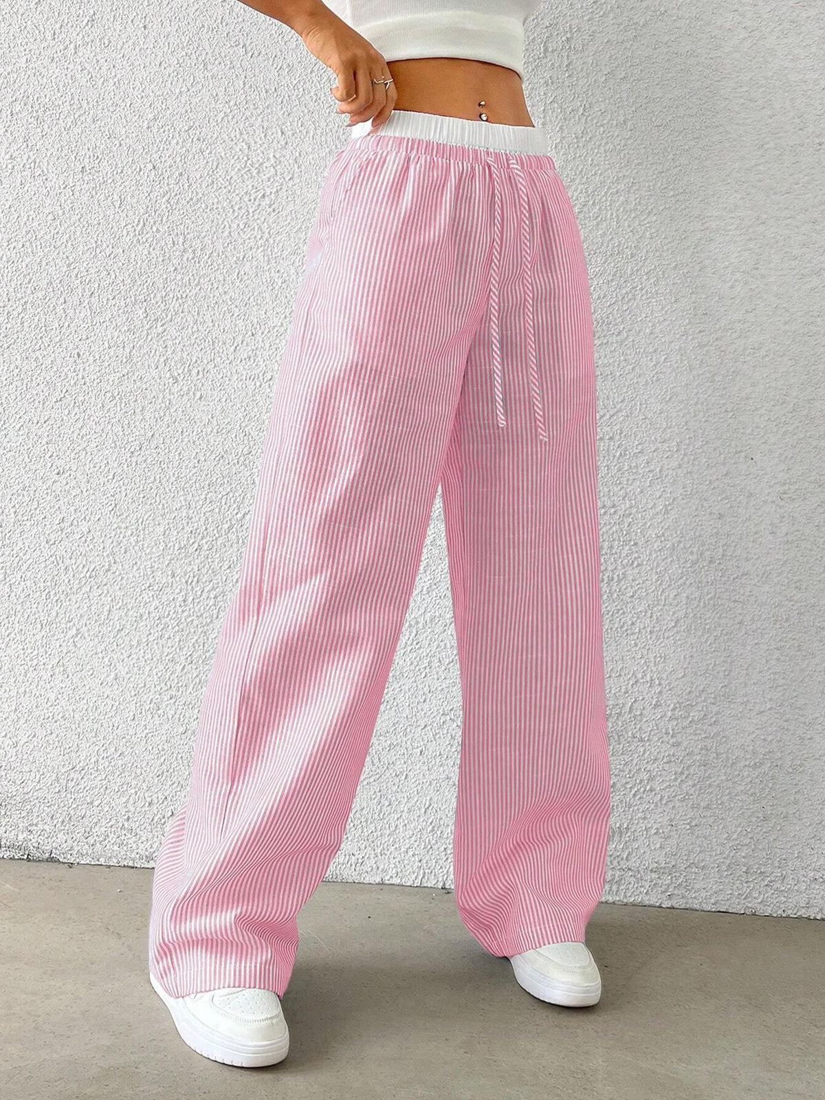 Trendy Striped Loose Wide-Leg Pants