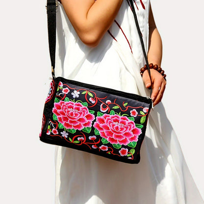 Antique Double-Sided Embroidery Crossbody Bag Small Bag Crossbody Bag Women'S Canvas Shoulder Bag