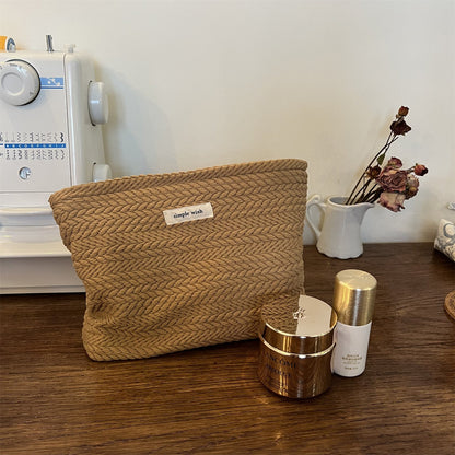 Solid Color Portable Makeup Bag