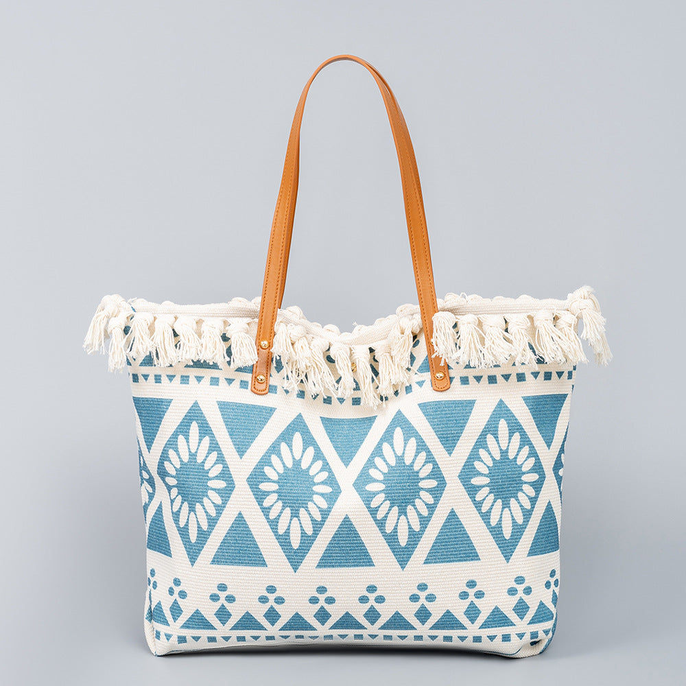 Print Large Size Tote Handbag