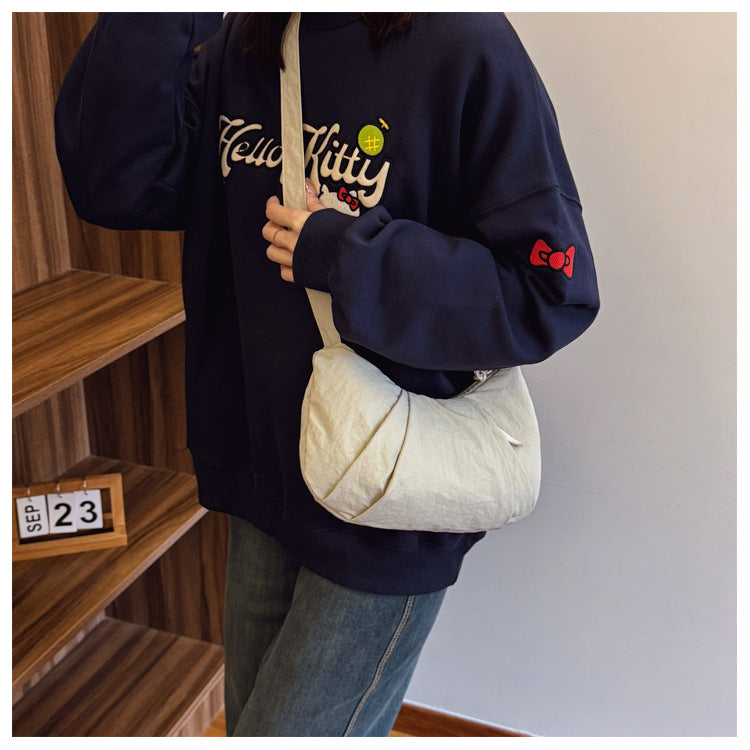 Minimalist Solid Color Dumpling Underarm Bag