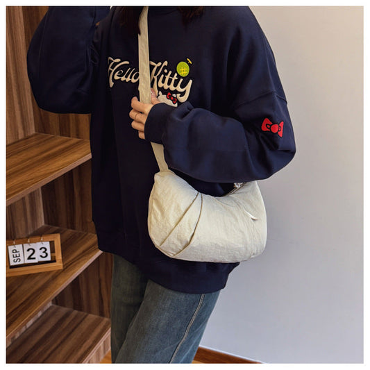 Minimalist Solid Color Dumpling Underarm Bag