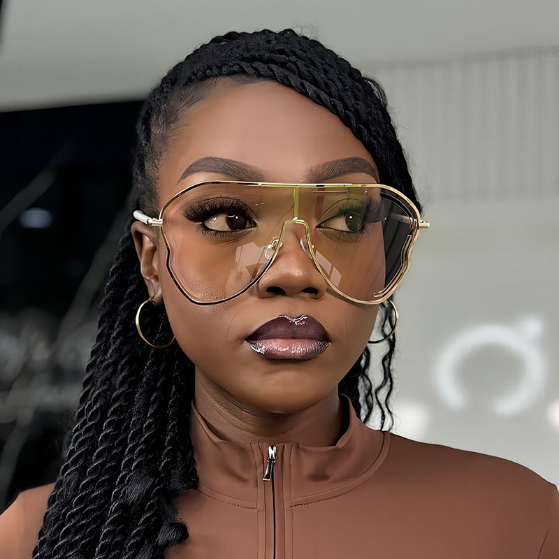 Trendy Oversized Cat-Eye Sunglasses UV400 Protection