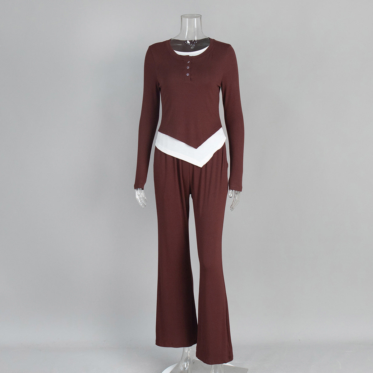 Lazy Color Block Pajama Set for Women