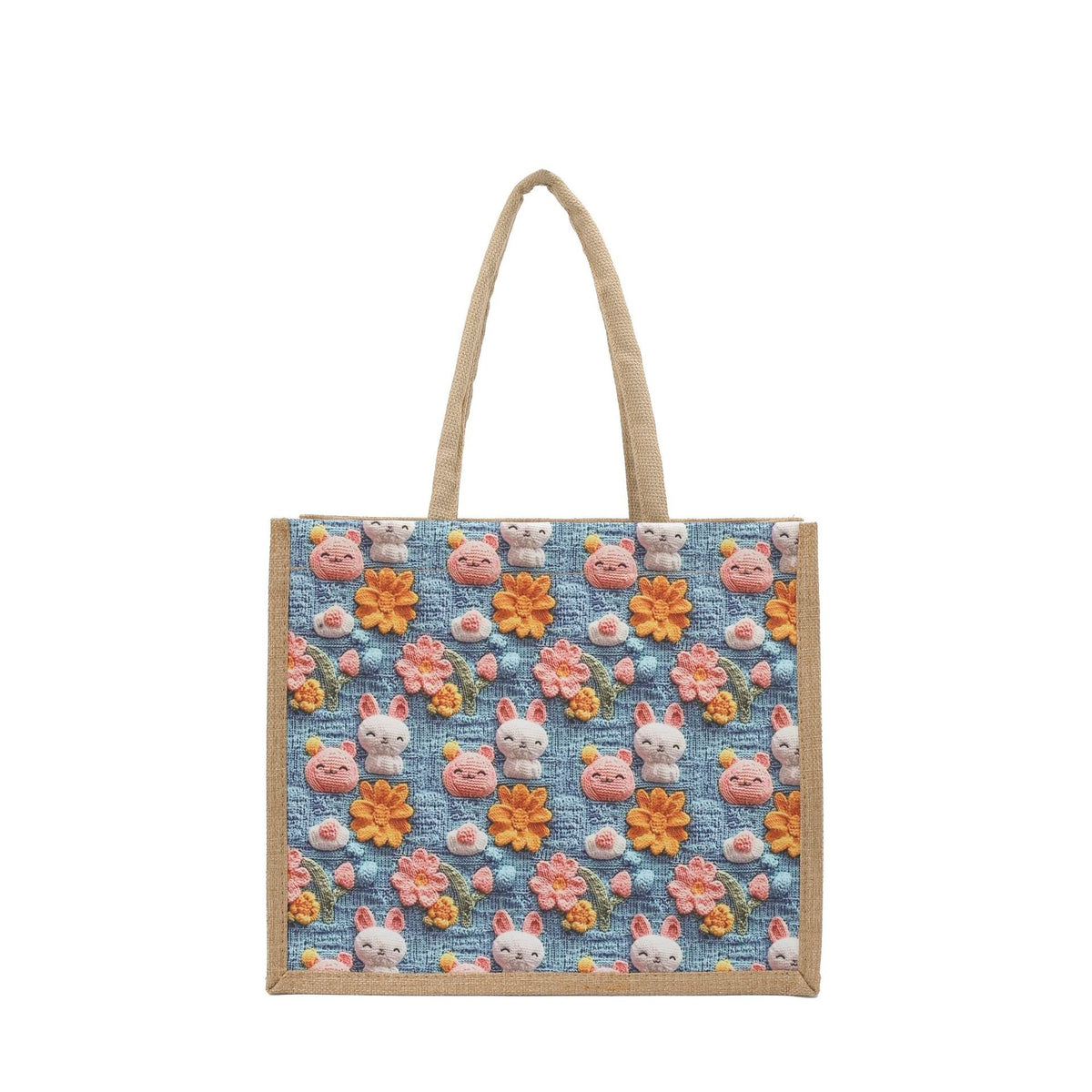 Stylish 3D Patterned Linen Tote Bag for Women