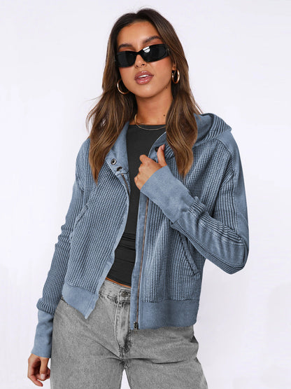 Hooded Color Block Sweatshirt Casual Streetwear