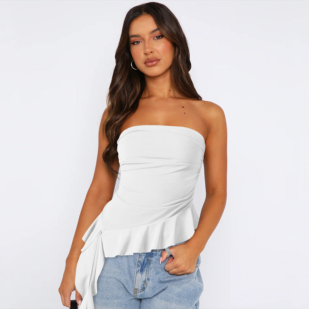 Y2K Slim Fit Fringe Crop Top for Women