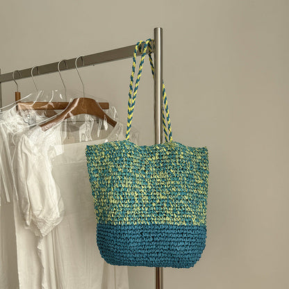 Casual Beach-Style Shoulder Bag Handmade Woven Tote
