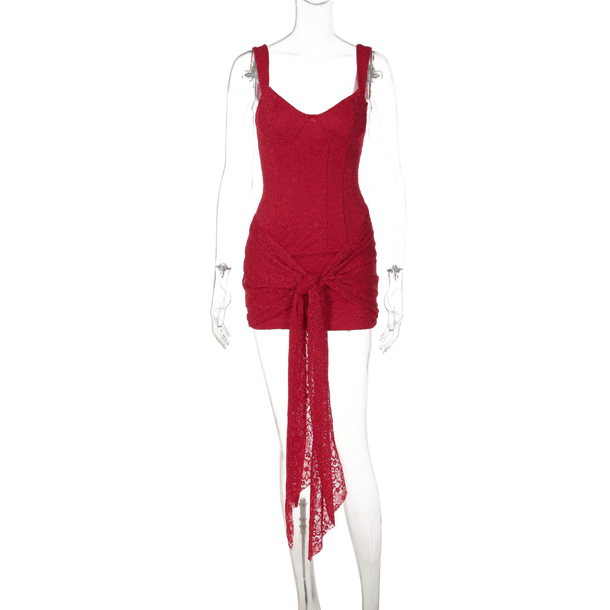 Sexy Lace V-Neck Bodycon Mini Dress