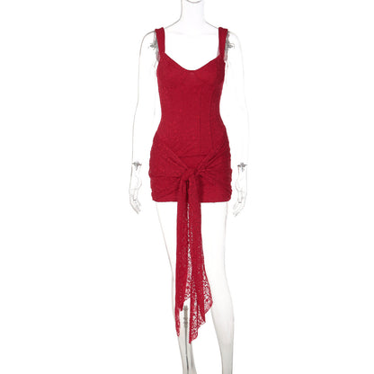 Sexy Lace V-Neck Bodycon Mini Dress